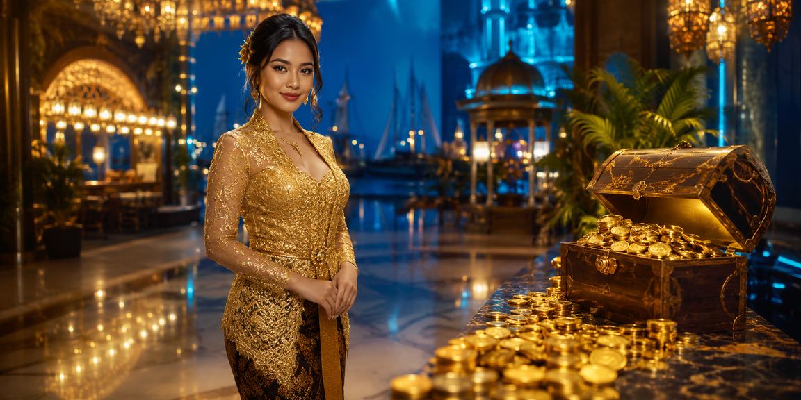 Model Vietnam berpose percaya diri di hadapan layar permainan casino online